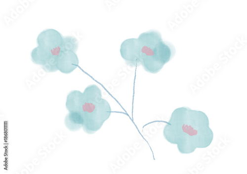 Soft watercolor flower illustration with delicate branches