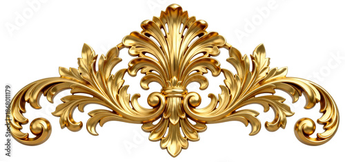 Elegant Golden Ornamental Decorative Element
