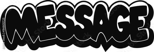 Message black silhouette on white background