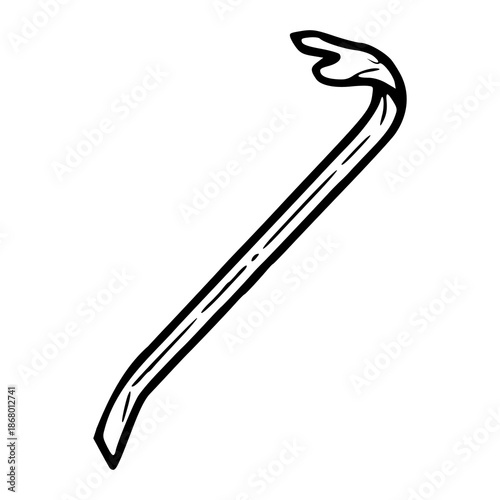 simple crowbar outline vector tool