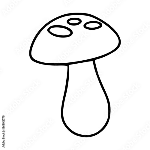 simple cute mushroom outline vector icon