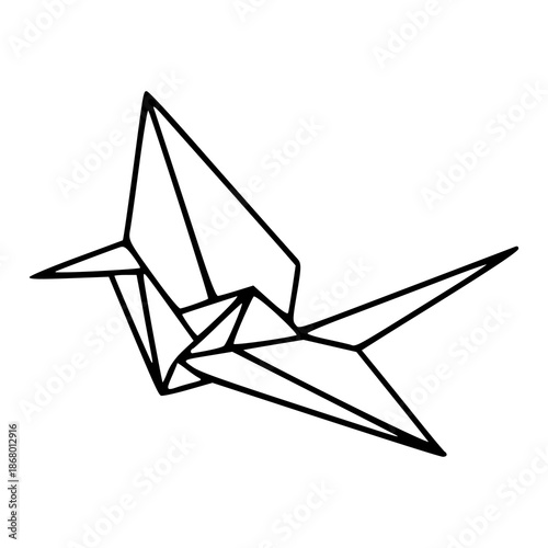 Bilde på lerret geometric origami crane outline vector