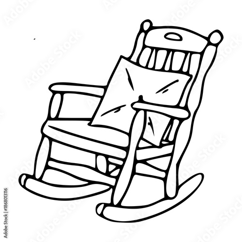 cozy armchair sketch outline vector