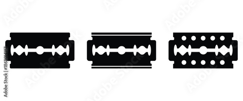 Vintage Razor Blade Silhouette Icon for Shaving and Cutting, Isolated Vector Symbol on Transparent Background