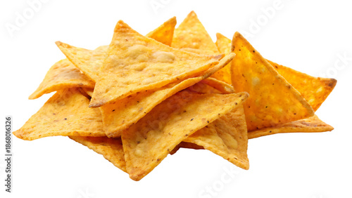 tortilla chips isolated on white background, PNG. AI Generated