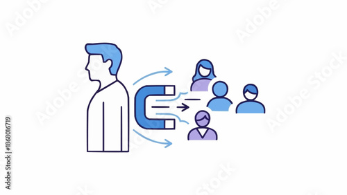 Business Magnet Attracting Customers and Clients.