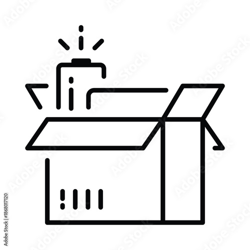 Cardboard Vector Outline Icon EPS 10 File
