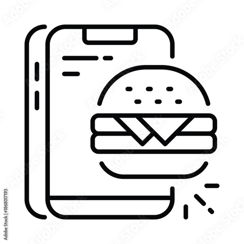 Fast food Vector Outline Icon EPS 10 File