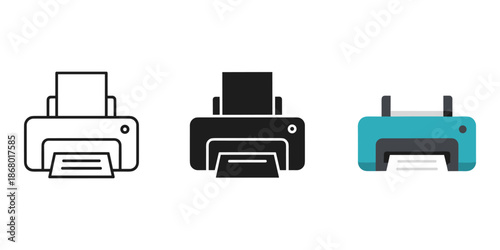 Three different types of printers Vector