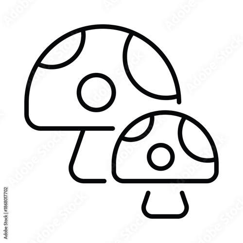 Mushroom Vector Outline Icon EPS 10 File