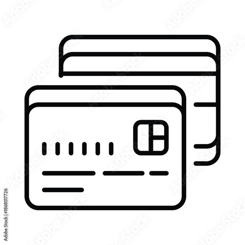 Credit Card Vector Outline Icon EPS 10 File