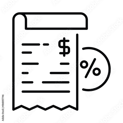 Bill Vector Outline Icon EPS 10 File