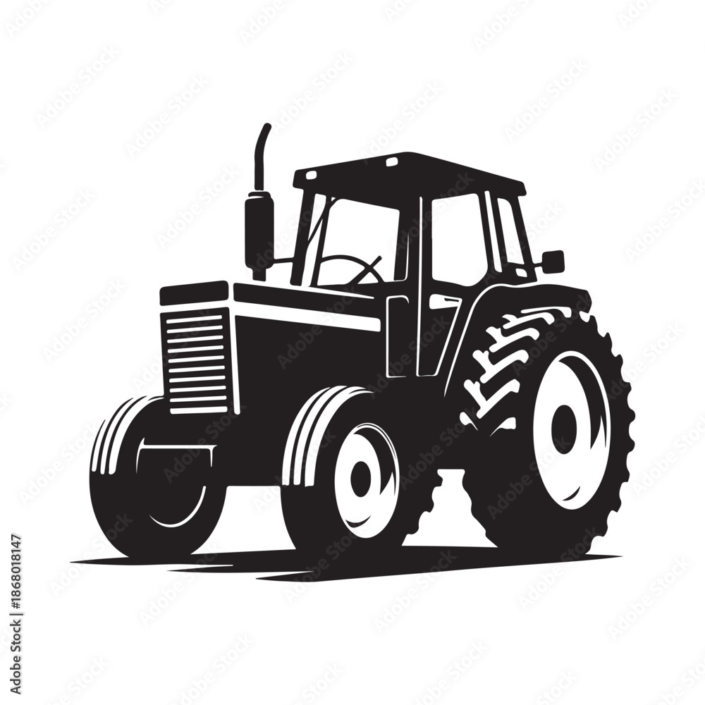 Obraz premium tractor vector silhouette clip art logo design illustration icon collection 