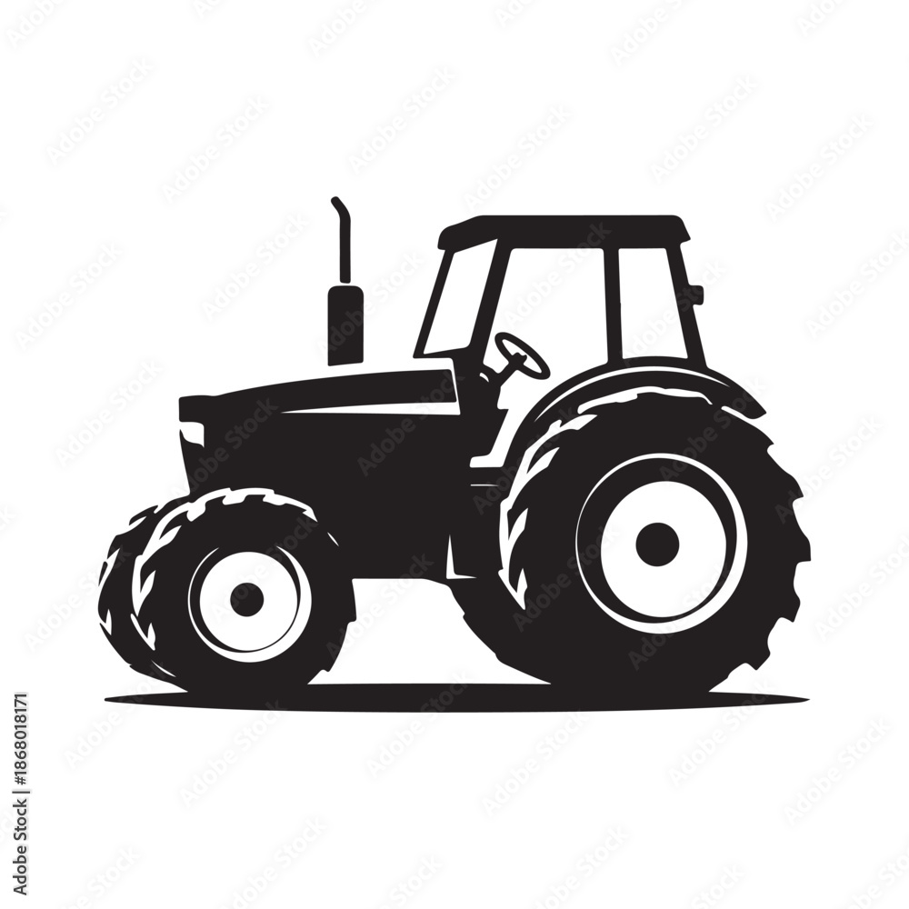Obraz premium tractor vector silhouette clip art logo design illustration icon collection 