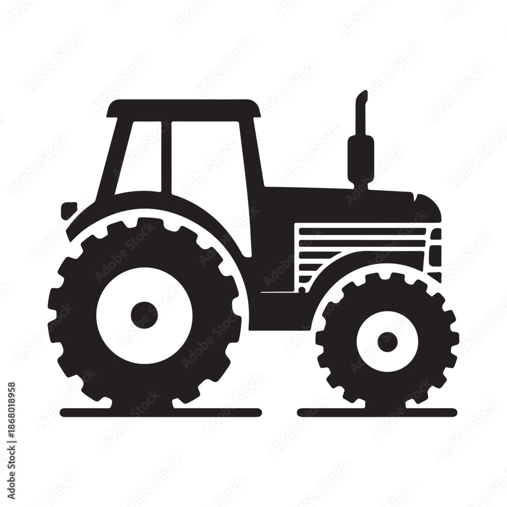 Obraz premium tractor vector silhouette clip art logo design illustration icon collection 