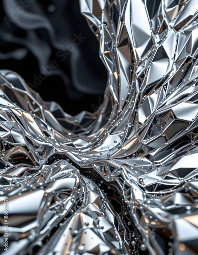 Abstract Silver Design with Bottom Focus and Copy Space