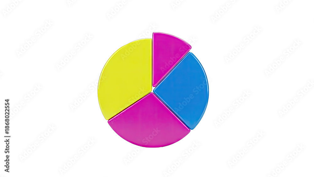 Obraz premium Colorful Pie Chart on White Background