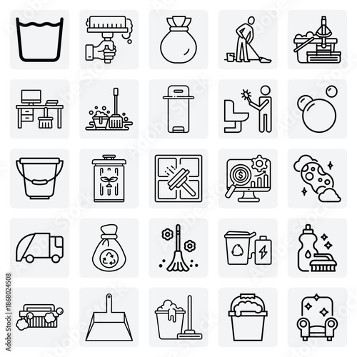 Housekeeping Chores And Equipment – Bucket, Mop, Sponge, And Dustpan For Maintaining A Clean And Hygienic Environment