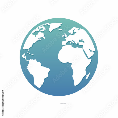 Minimalist World Globe Vector Illustration Isolated on White Background