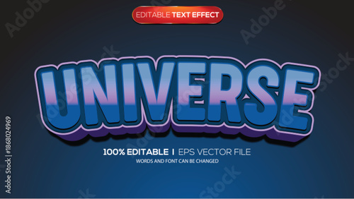 3D text effect universe theme
