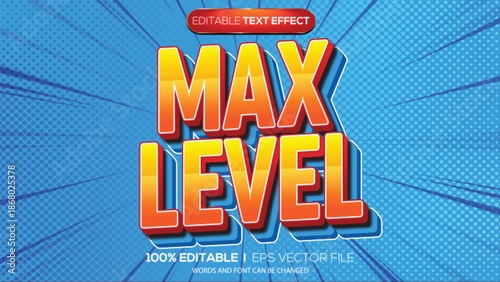3D text effect max level theme