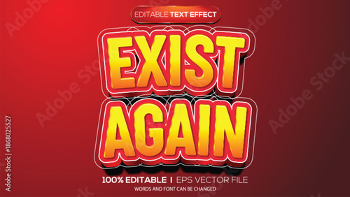 3D text effect exist again theme