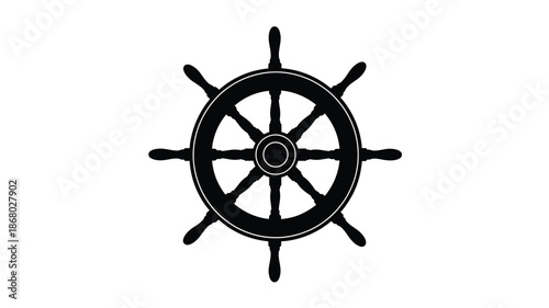 A striking black ship s wheel design a bold nautical silhouette