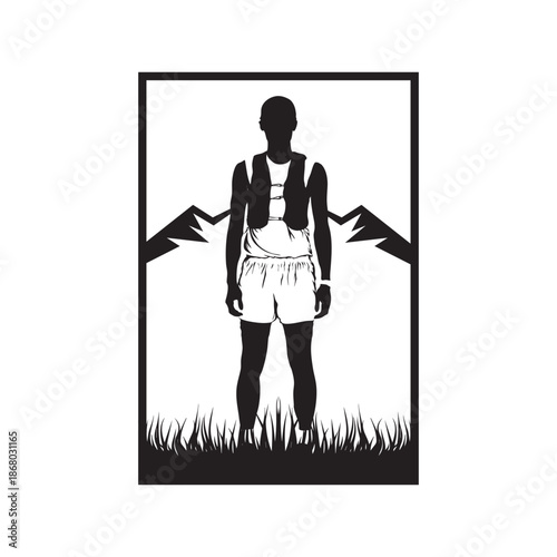 Ultra Trail  Running design logo vector image