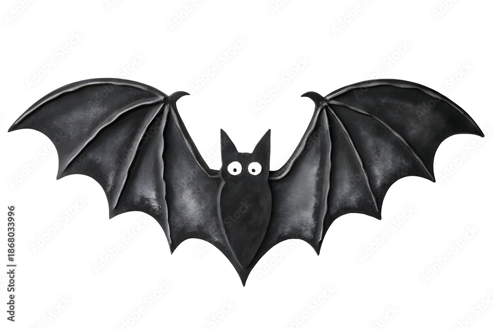Fototapeta premium Black and white watercolor bat isolated on a transparent background
