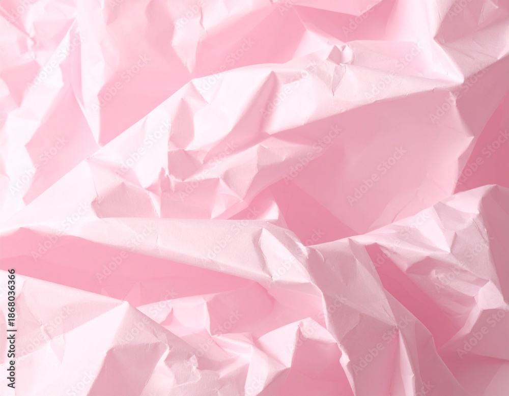 Naklejka premium Delicate Pink Paper Texture - Crumpled and Soft, Abstract Background.