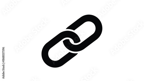 A simple black chain link icon a striking visual silhouette