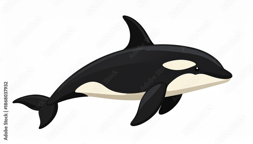 Fototapeta premium Cute Cartoon Killer Whale Illustration