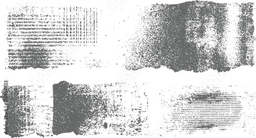 Four abstract grunge textured rectangles with varied line patterns and distressed surfaces overlays and backgrounds