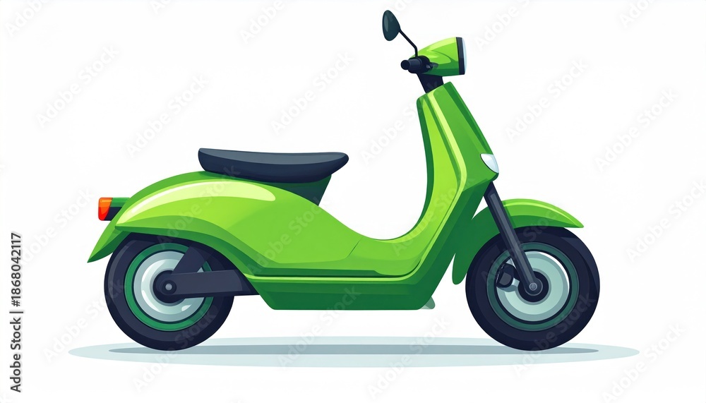 Fototapeta premium Vibrant Green Electric Scooter Illustration.