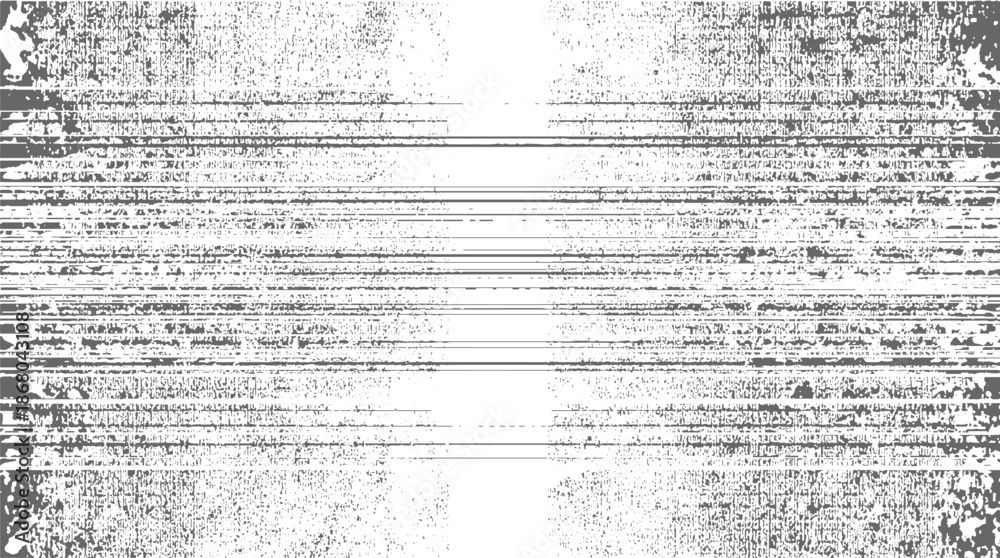 Fototapeta premium Abstract grayscale background with horizontal lines and scattered dots creating a distressed, textured, and industrial grunge effect, and artistic applications