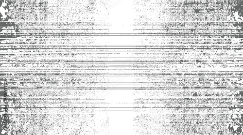 Abstract grayscale background with horizontal lines and scattered dots creating a distressed, textured, and industrial grunge effect, and artistic applications