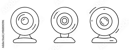 Webcam icon set for video conferencing, online meetings & calls