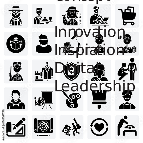 A Variety Of Skilled Trades And Careers Such As Fisherman, Tailor, And Physical Therapist For Industry Graphics