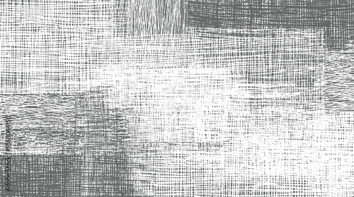 Textured abstract background with overlapping layers of grey horizontal and vertical lines creating a woven fabric or crosshatch effect with a rough, tactile feel