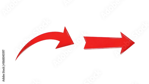 Wallpaper Mural Red curved arrow pointing to the right symbolizing direction movement or progress on a transparent background Torontodigital.ca