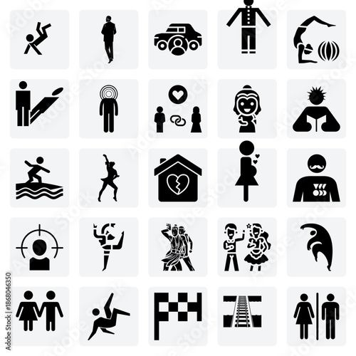 Representations Of Modern Life And Communication – Man Tweeting And Car Owner For Contemporary Social And Economic Themes.