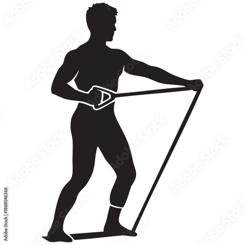 man is  doing exercise with rope