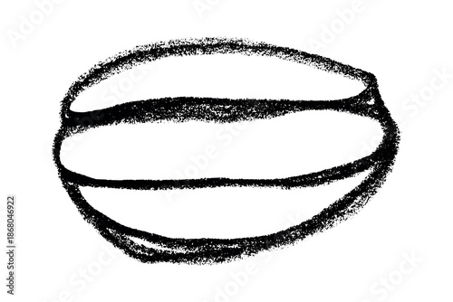 Hand drawn fresh roasted coffee bean Arabica robusta seed doodle Single element for print, web, design, decor