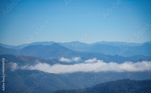 atmosphere mountain in the morning with dramatic tone