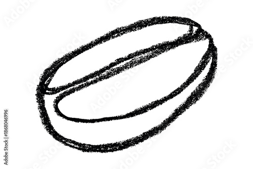 Hand drawn fresh roasted coffee bean Arabica robusta seed doodle Single element for print, web, design, decor