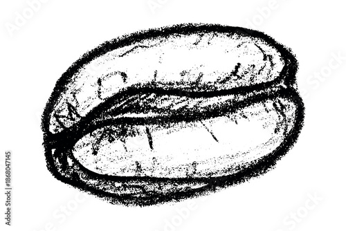 Hand drawn fresh roasted coffee bean Arabica robusta seed doodle Single element for print, web, design, decor
