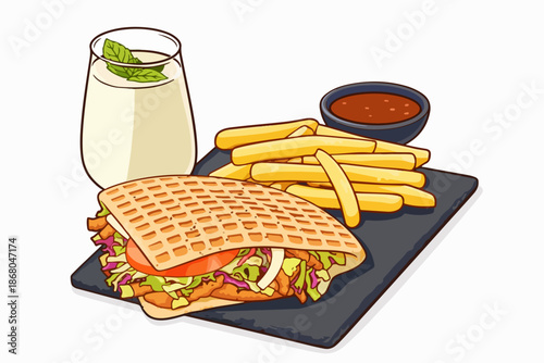 Appetizing classic bread flavor served with a cold drink.