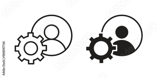 Account settings icons. Line Art Style Design Isolated On White