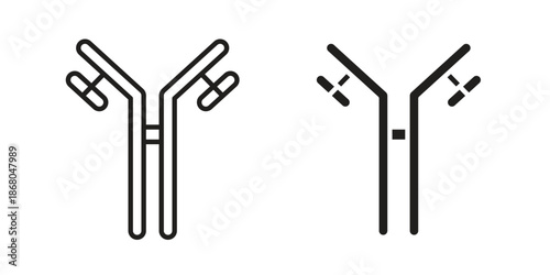 Antibody icons. Line Art Style Design Isolated On White
