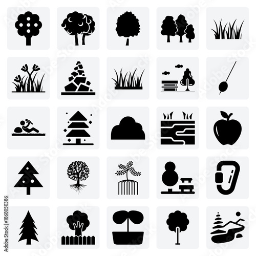 Botanical Illustrations Of Trees And Plants – Apple Trees, Elms, And Wild Grass For Educational And Nature Projects